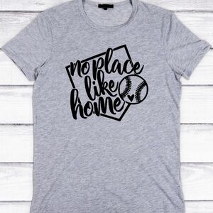 Gray Graphic T-Shirt with Baseball Design